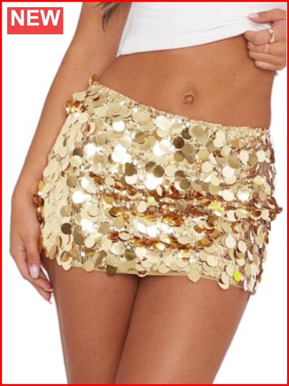 Sequin Skirt Stretchy Bodycon Mini Party Glitter Dance